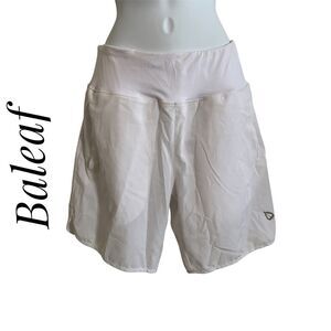 Baleaf Small White Runners Shorts Lined Loose Fitting With Pockets